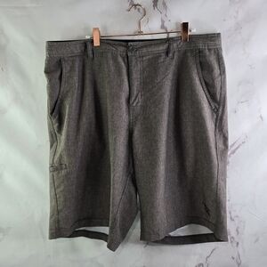 Da Hui Board Shorts Men 40 Brown Swim Trunks Hybrid 10 Inch Water Resistant